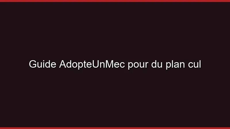 Guide AdopteUnMec pour du plan cul