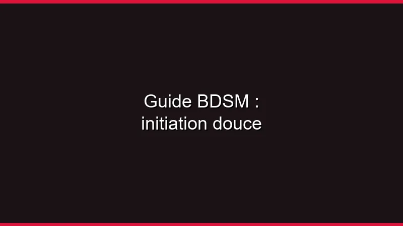 Guide BDSM : initiation douce