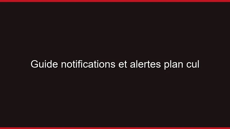 Guide notifications et alertes plan cul